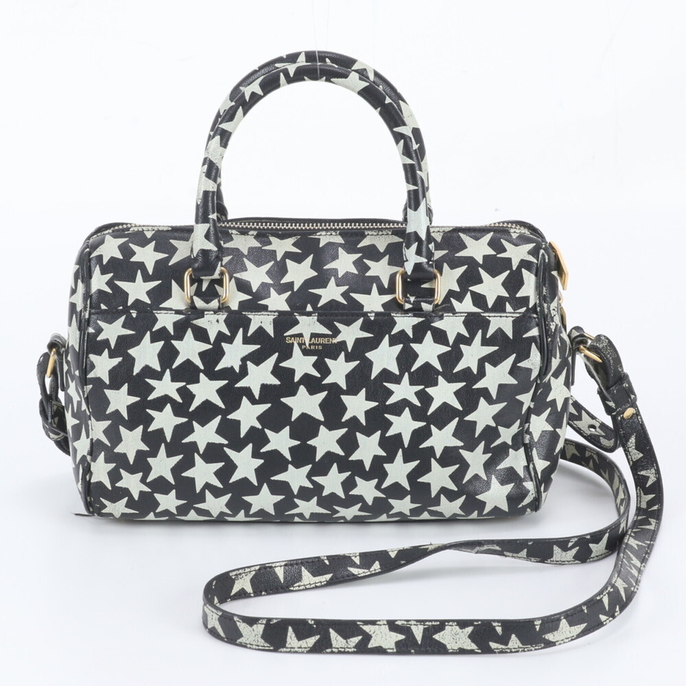 Saint Laurent Paris Star Pattern Baby Duffle Leather 2-Way Shoulder Bag, Hand...